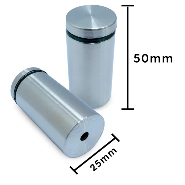 Prolongador Aço Inox Escovado Vidro Madeira (48 PÇs) Ø25*50mm - Image 2