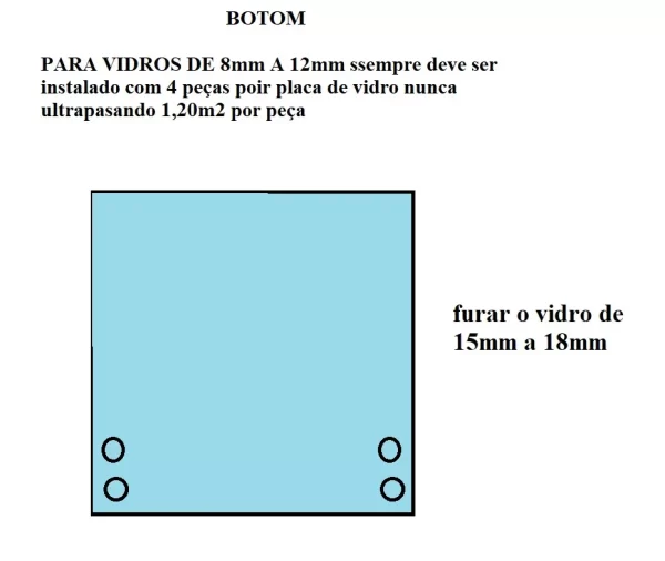 Prolongador Pra Vidro Botom Maciço Inox Preto - Image 5