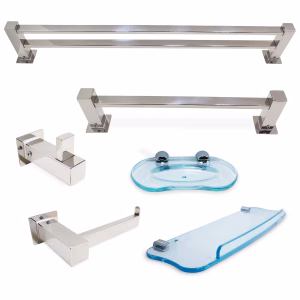 Kit 6 peças para banheiro inox