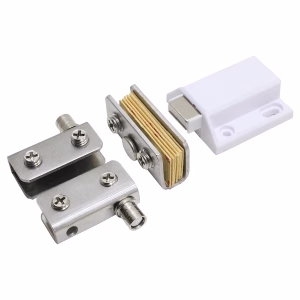 Kit Dobradiça Resistente Porta Vidro Pivotante C/ Fecho Rack