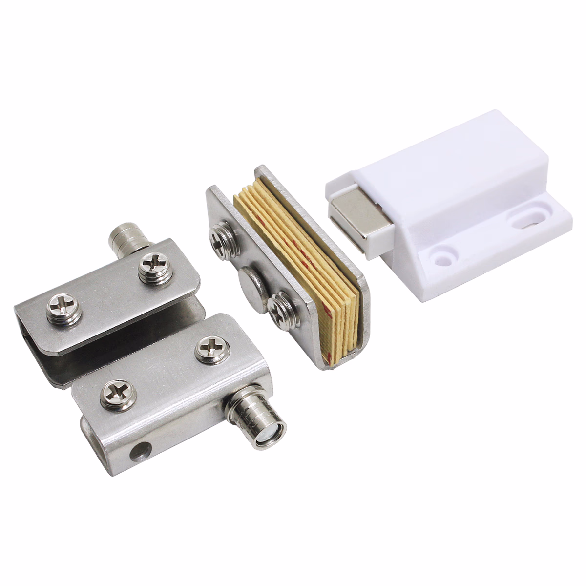 Kit Dobradiça Resistente Porta Vidro Pivotante C/ Fecho Rack