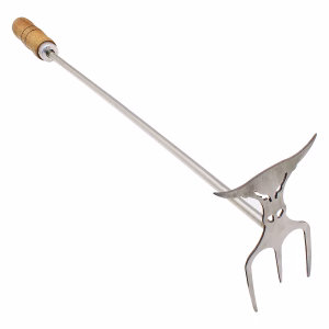 Espalhador De Brasa Inox 61cm Cabo De Madeira