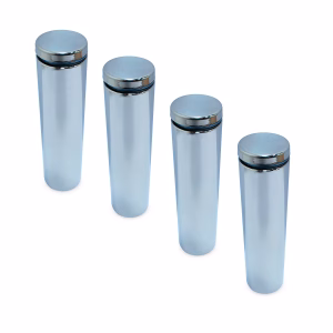 Prolongador Aço Inox Escovado Vidro Madeira (4und) Ø25*100mm