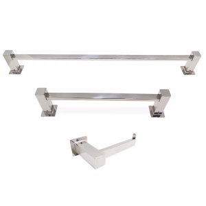 Kit 3 peças para banheiro inox