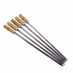 Conjunto 5 Espetos Em Inox Para Churrasco